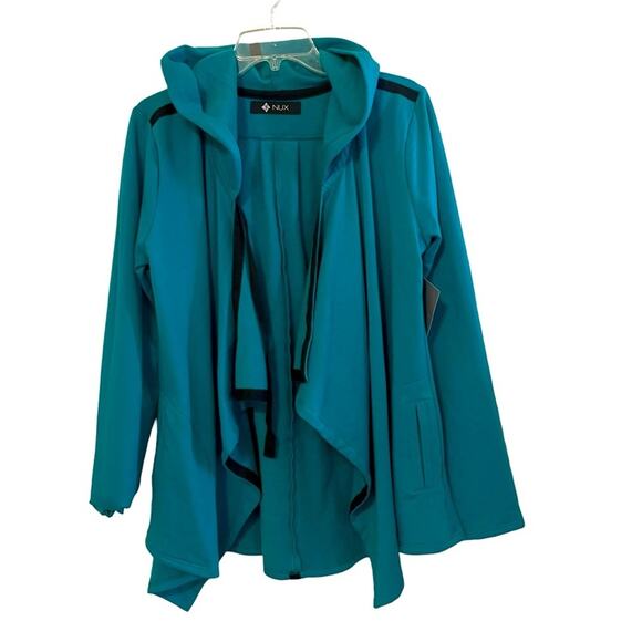 NUX Fleece Denver Wrap Hooded Sweatshirt‎ NWT Large - Picture 1 of 8